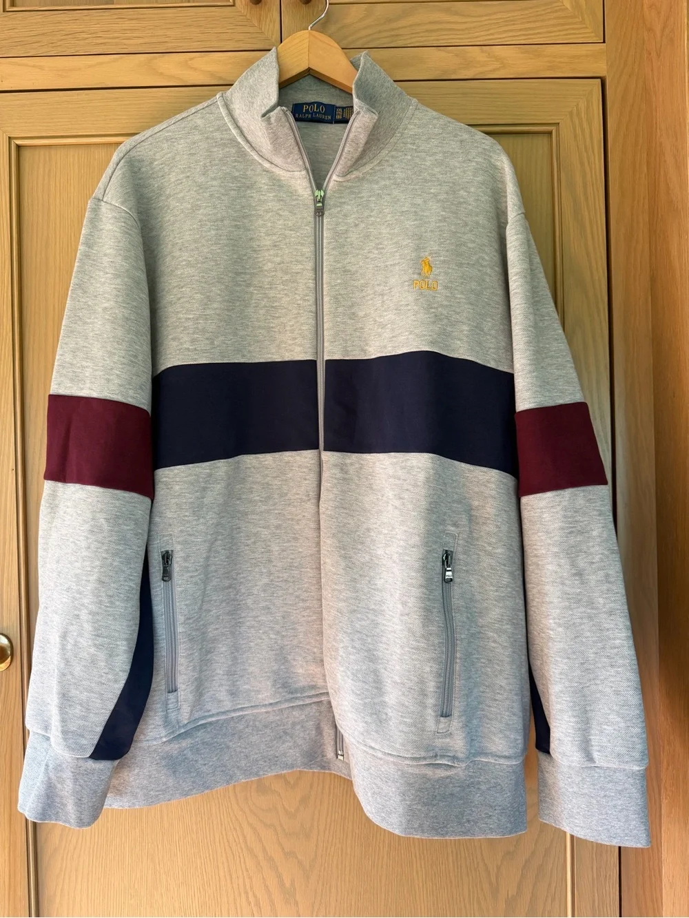 Polo  Ralph Lauren Men's Double Knit Mesh Track Jacket Zip Front Pockets XXL